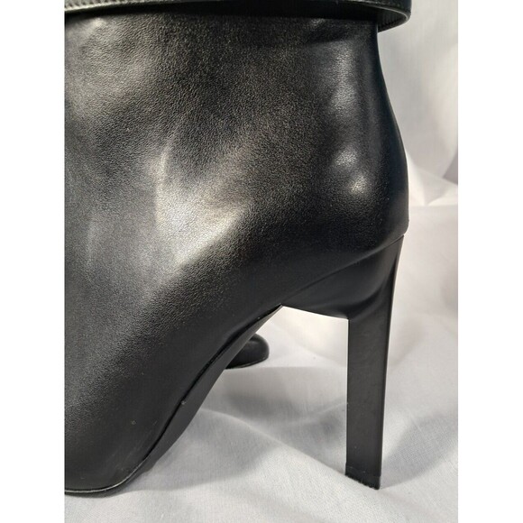 NEW Black Studded Stiletto Boot Geometric Heel Size 7.5 Faux Leather - Picture 5 of 13